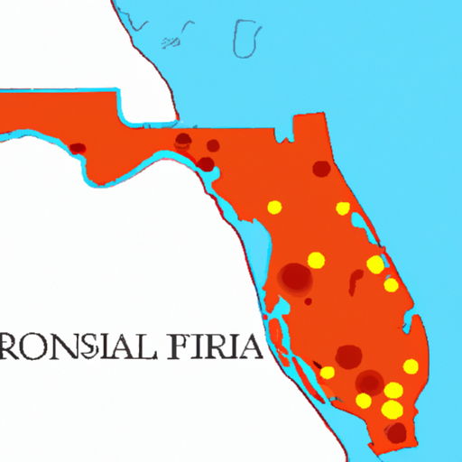 מפה של פלורידה המדגישה את מיקומי ההשקעות הפופולריים ביותר בנדל"ן.